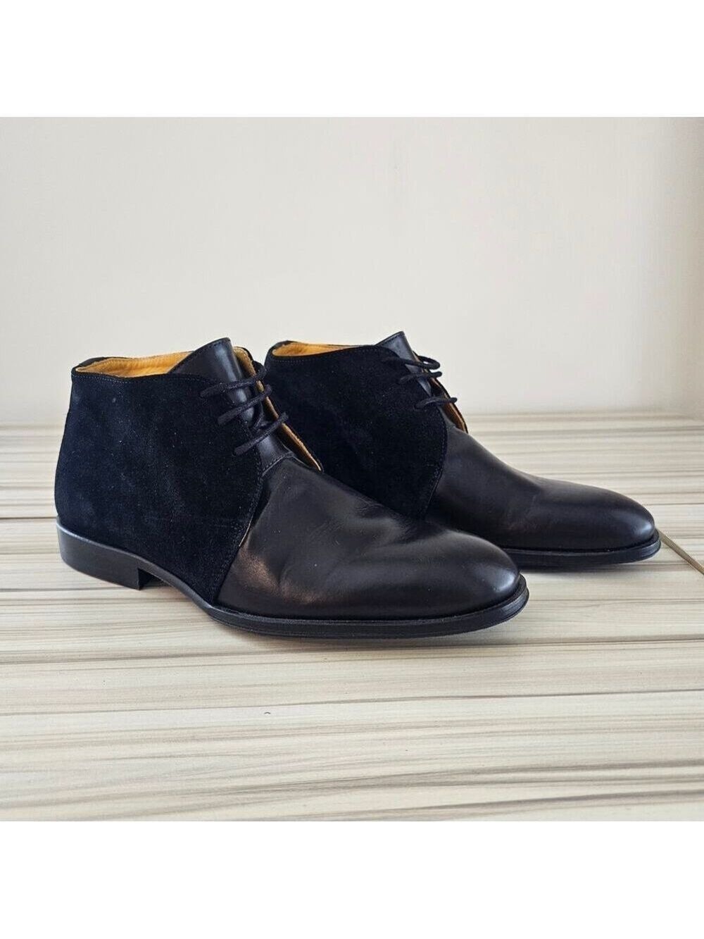 Undandy Black Suede Leather Lace Up Chukka Ankle Boot Size 38 US 6